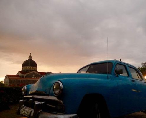 american car havana sunset